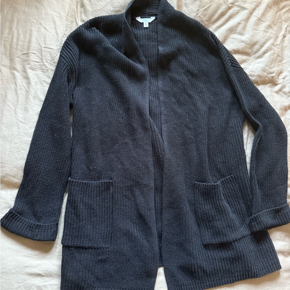 Cozy Black Open-Front Cardigan